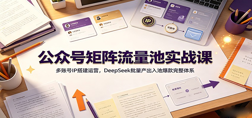 公众号矩阵流量池实战课:多账号IP搭建运营,DeepSeek批量产出入池爆款完整体系-小创项目网
