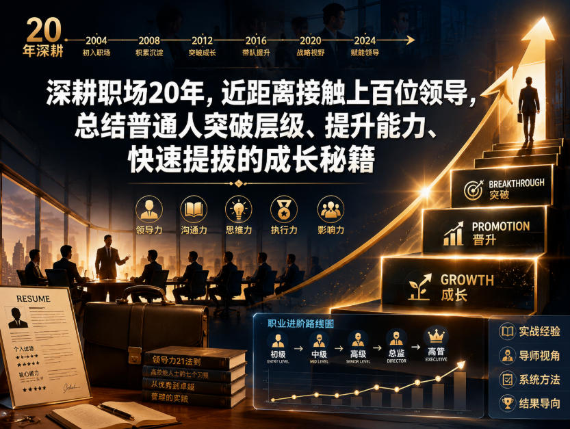 付费文章：深耕职场20年，近距离接触上百位领导，总结普通人突破层级、提升能力、快速提拔的成长秘籍(全网独家干货)-小创项目网