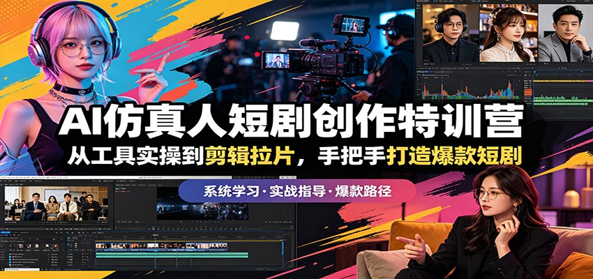 AI仿真人短剧创作特训营：从工具实操到剪辑拉片，手把手打造爆款短剧-小创项目网