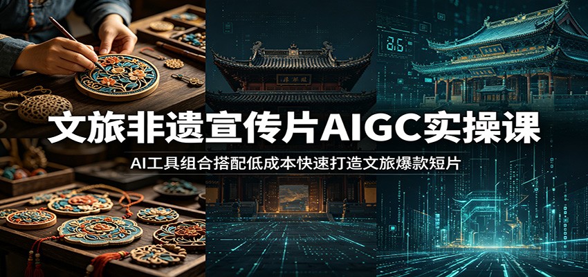 文旅非遗宣传片AIGC实操课：AI工具组合搭配低成本快速打造文旅爆款短片-小创项目网
