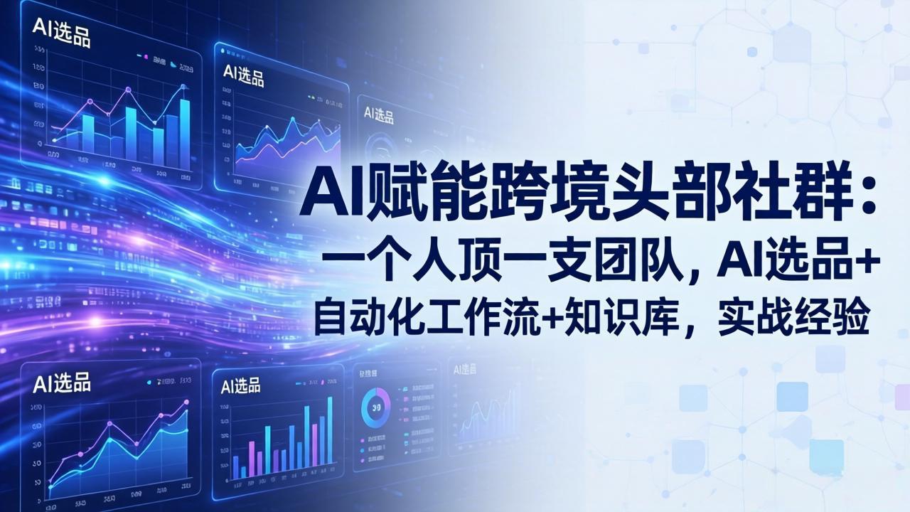 AI赋能跨境头部社群-更新6月：一个人顶一支团队，AI选品+自动化工作流+知识库，实战经验-小创项目网
