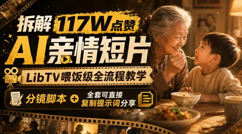拆解117W点赞AI亲情短片，LibTV喂饭级全流程教学，分镜脚本+全套可直接复制提示词分享-小创项目网