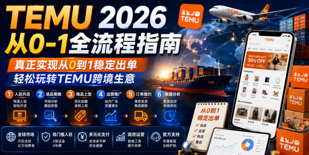 TEMU 2026从0-1全流程指南，真正实现从0到1稳定出单，轻松玩转TEMU跨境生意-小创项目网