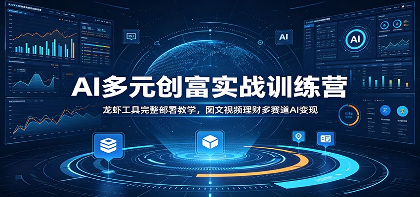 AI多元创富实战训练营:龙虾工具完整部署教学,图文视频理财多赛道AI变现-小创项目网
