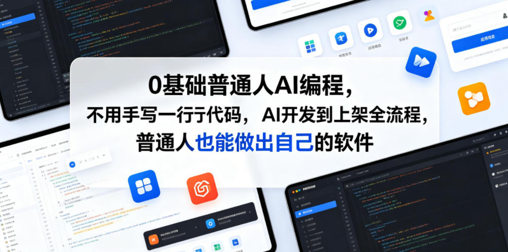 0基础普通人AI编程，不用手写一行代码，AI开发到上架全流程，普通人也能做出自己的软件-小创项目网