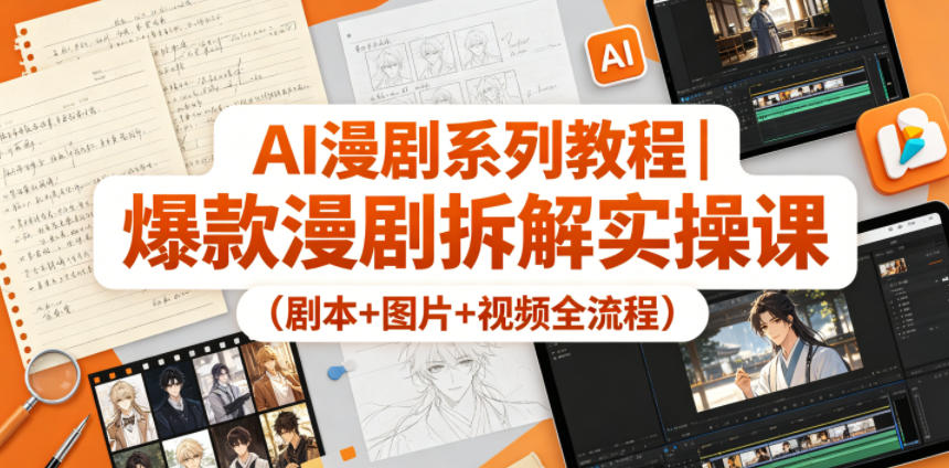 AI漫剧系列教程｜爆款漫剧拆解实操课(剧本+图片+视频全流程)-小创项目网