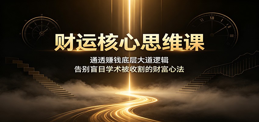 财运核心思维课:通透赚钱底层大道逻辑,告别盲目学术被收割的财富心法-小创项目网