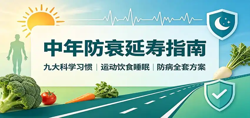 中年防衰延寿指南：九大科学习惯，运动饮食睡眠防病全套方案-小创项目网