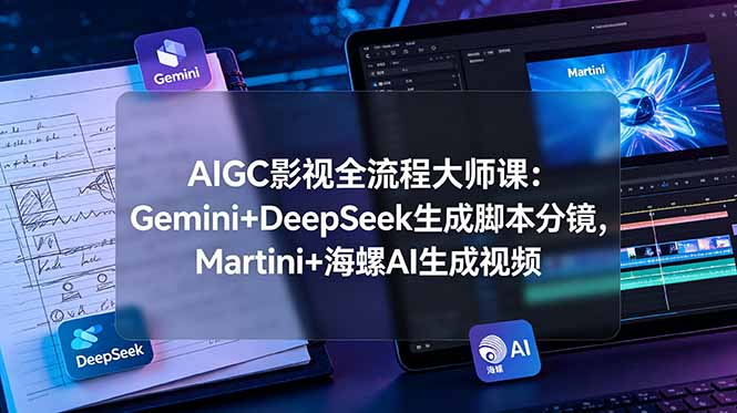 AIGC影视全流程大师课：Gemini+DeepSeek生成脚本分镜，Martini+海螺AI生成视频-小创项目网