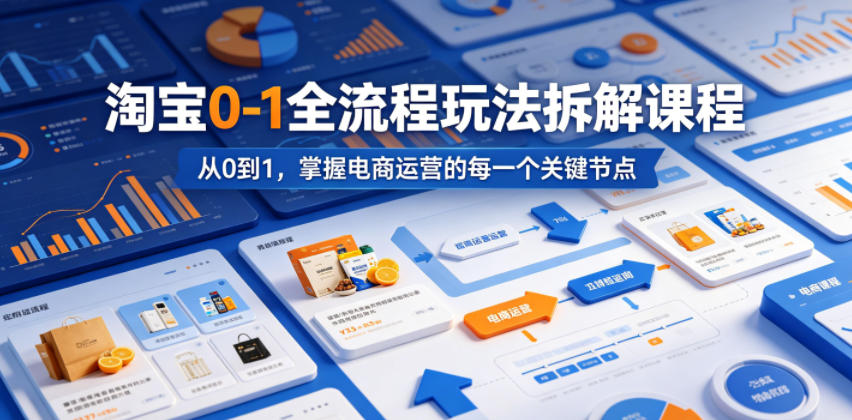 淘宝0-1全流程玩法拆解课程，从0到1，掌握电商运营的每一个关键节点-小创项目网