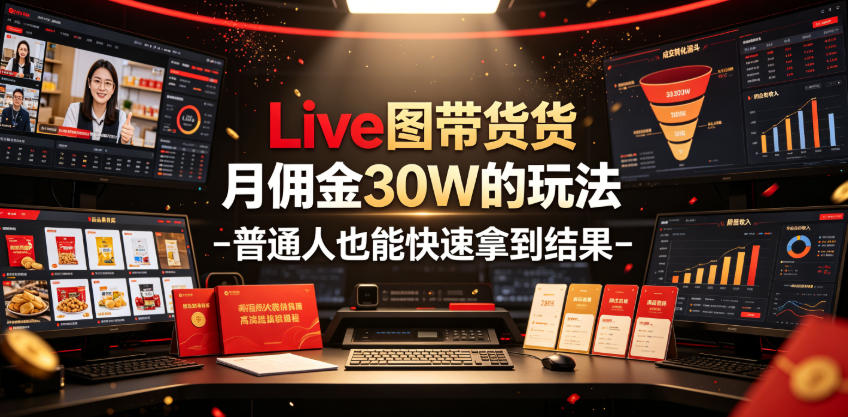 Live图带货月佣金30W的玩法-普通人也能快速拿到结果-小创项目网