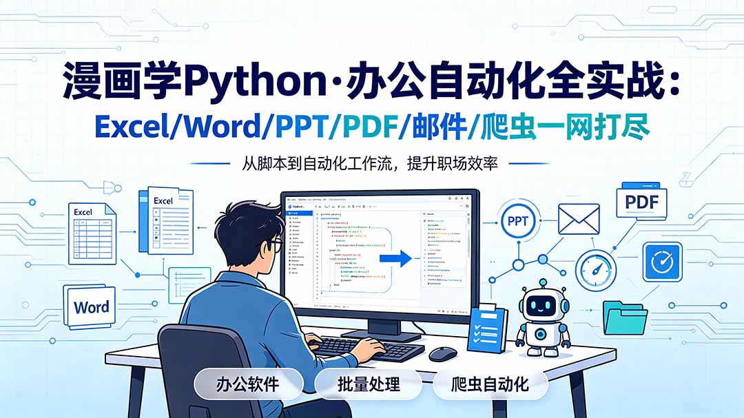 漫画学Python·办公自动化全实战：Excel/Word/PPT/PDF/邮件/爬虫一网打尽-小创项目网