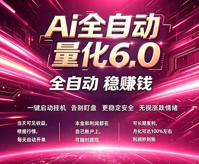 最新AI量化交易6.0，24小时自动运行，绿色稳定！日入1000+-小创项目网