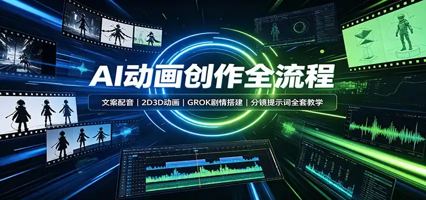 AI动画创作全流程：文案配音，2D3D动画，GROK剧情搭建，分镜提示词全套教学-小创项目网