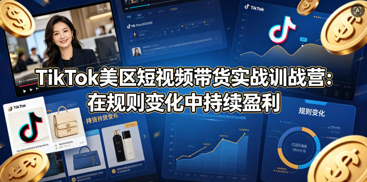TikTok美区短视频带货实战训战营：在规则变化中持续盈利-小创项目网