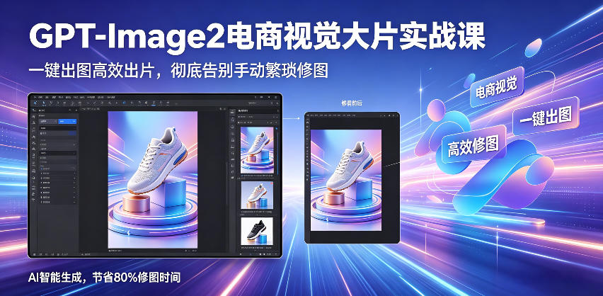 GPT-Image2电商视觉大片实战课，一键出图高效出片，彻底告别手动繁琐修图-小创项目网