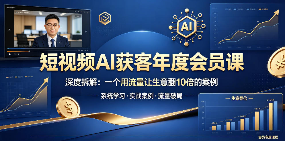 短视频AI获客年度会员课，深度拆解，一个用流量让生意翻10倍的案例-小创项目网