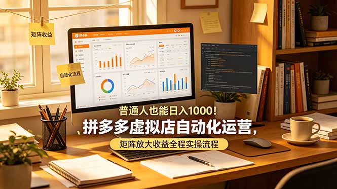普通人也能日入 1000！拼多多虚拟店自动化运营，矩阵放大收益全程实操流程-小创项目网