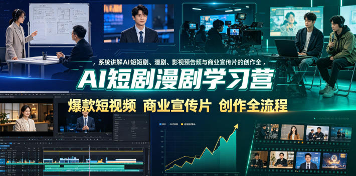 AI短剧漫剧学习营，系统讲解AI短剧、漫剧、影视预告片、爆款短视频与商业宣传片的创作全流程-小创项目网