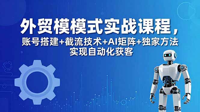 外贸新模式实战课程-更新5月，账号搭建+截流技术+AI矩阵+独家方法实现自动化获客-小创项目网