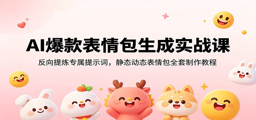 AI爆款表情包生成实战课：反向提炼专属提示词，静态动态表情包全套制作教程-小创项目网