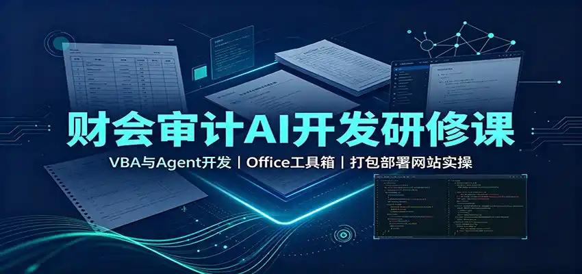 财会审计AI开发研修课:VBA与Agent开发,Office工具箱,打包部署网站实操-小创项目网