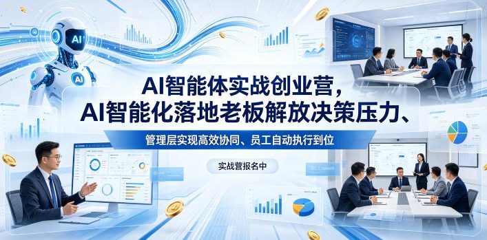 AI智能体实战创业营26年4月23-25号线下课，AI智能化落地老板解放决策压力、管理层实现高效协同、员工自动执行到位-小创项目网