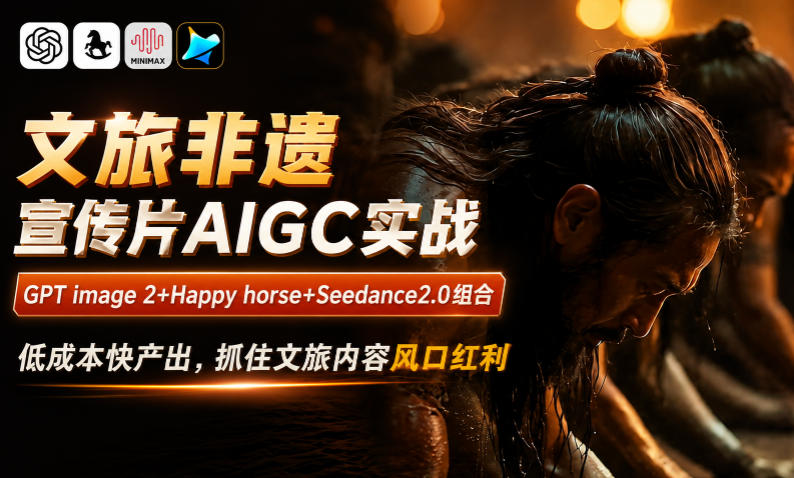 文旅非遗宣传片AIGC实战，GPT image 2+Happy horse+Seedance2.0组合，低成本快产出，抓住文旅内容风口红利-小创项目网