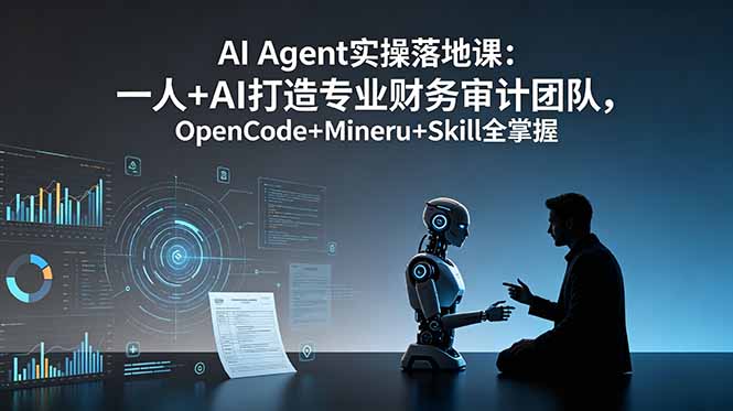 AI Agent实操落地课：一人+AI打造专业财务审计团队，OpenCode+Mineru+Skill全掌握-小创项目网