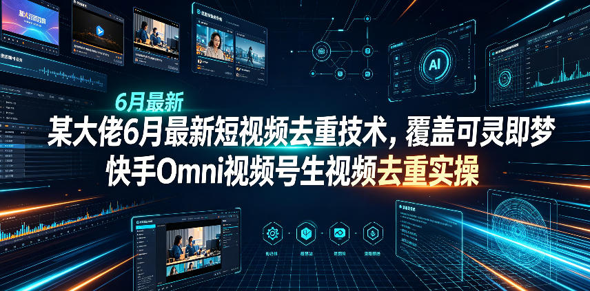 某大佬6月最新短视频去重技术，覆盖可灵即梦快手Omni视频号生视频去重实操-小创项目网