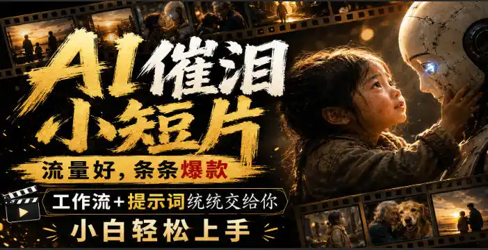AI催泪小短片，流量好，条条爆款，工作流+提示词统统交给你，小白轻松上手-小创项目网