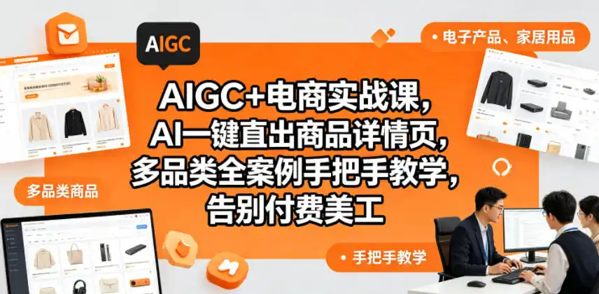 AIGC+电商实战课，AI一键直出商品详情页，多品类全案例手把手教学，告别付费美工(更新0820)-小创项目网