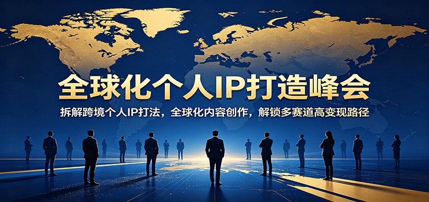 全球化个人IP打造峰会：拆解跨境个人IP打法，全球化内容创作，解锁多赛道高变现路径-小创项目网