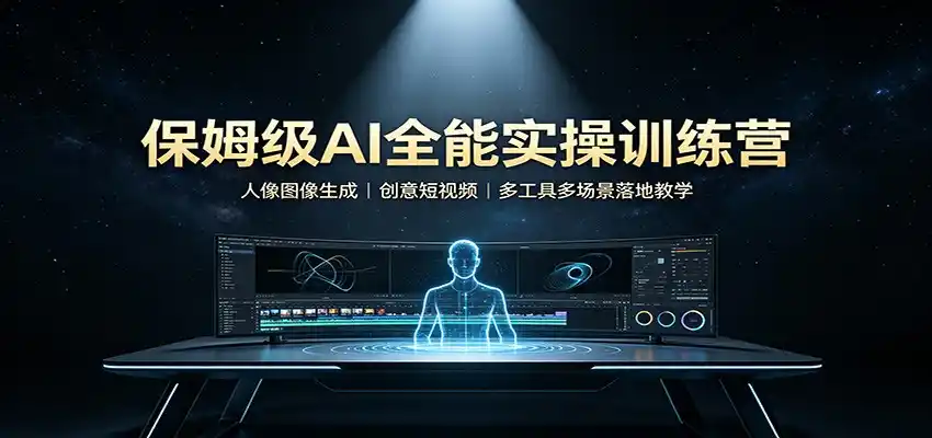保姆级AI全能实操训练营：人像图像生成，创意短视频，多工具多场景落地教学-小创项目网