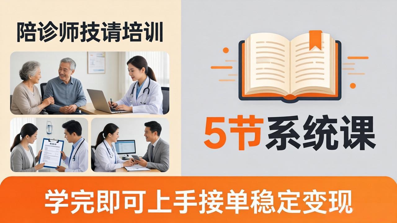 想做陪诊师不知从何下手？5节系统课教你掌握核心技能，学完即可上手接单稳定变现-小创项目网