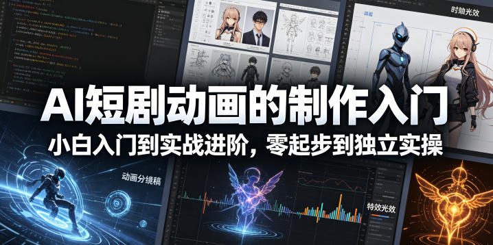 AI短剧动画的制作入门，小白入门到实战进阶，零起步到独立实操-小创项目网