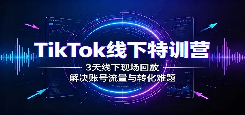 TikTok线下特训营：3天线下现场回放，解决账号流量与转化难题-小创项目网