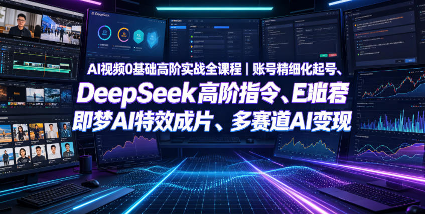 AI视频0基础高阶实战全课程｜账号精细化起号、DeepSeek高阶指令、即梦AI特效成片、多赛道AI短视频量产变现-小创项目网