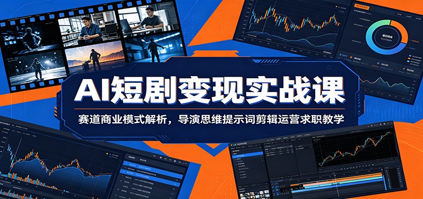 AI短剧变现实战课：赛道商业模式解析，导演思维提示词剪辑运营求职教学-小创项目网