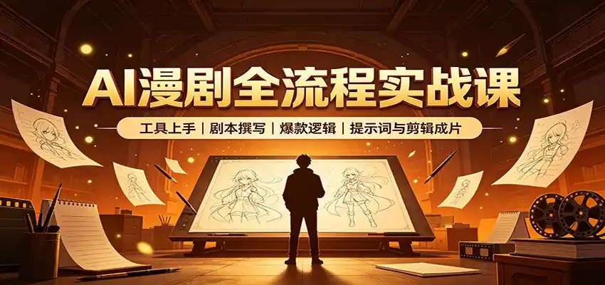AI漫剧全流程实战课：工具上手、剧本撰写、爆款逻辑、提示词与剪辑成片-小创项目网