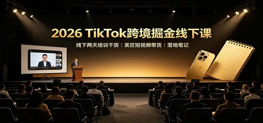 2026 TikTok跨境掘金线下课：线下两天培训干货，美区短视频带货落地笔记-小创项目网