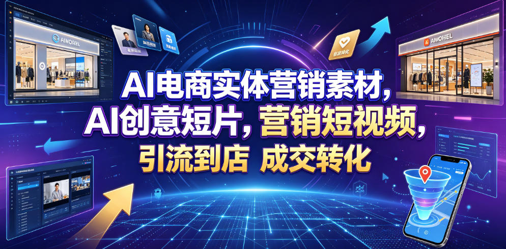 AI电商实体营销素材，AI创意短片，高效打造营销短视频，轻松引流到店，稳定提升门店客流与成交转化-小创项目网