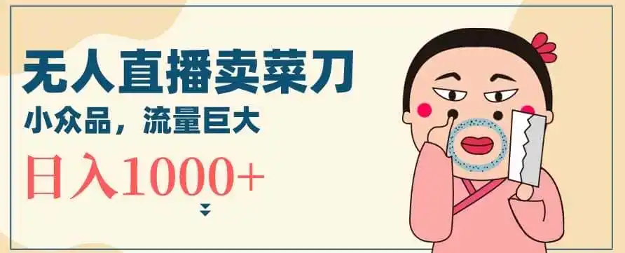 无人冷门品直播新玩法，通过卖菜刀日入1000+【揭秘】-小创项目网