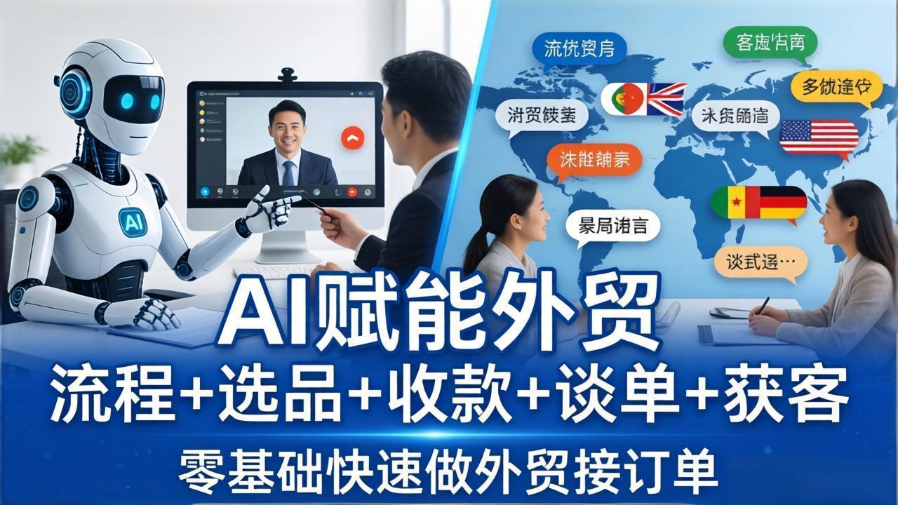 外贸+AI实战课：流程+选品+收款+谈单+获客，零基础快速做外贸接订单-小创项目网