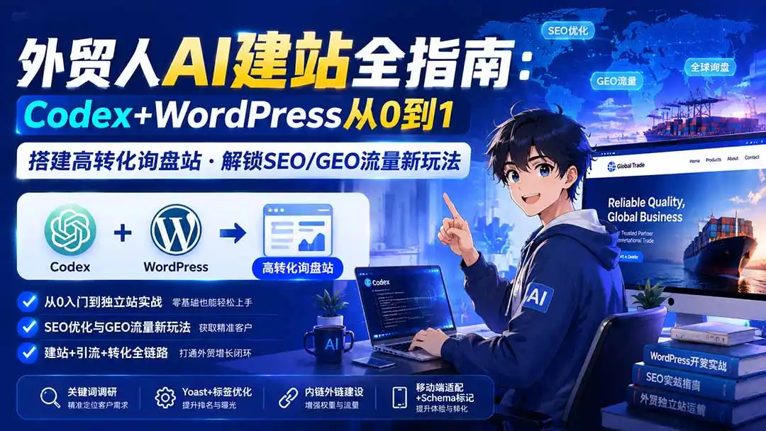 外贸人AI建站全指南：Codex+WordPress从0到1·搭建高转化询盘站·解锁SEO/GEO流量新玩法-更新8月-小创项目网