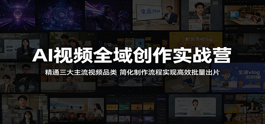 AI视频全域创作实战营：精通三大主流视频品类，简化制作流程实现高效批量出片-小创项目网