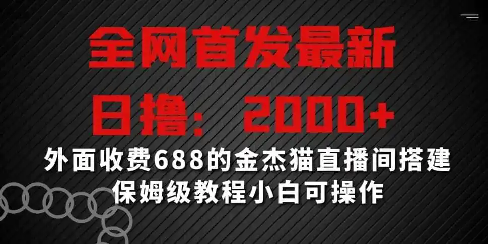 全网首发最新，日撸2000+，外面收费688的金杰猫直播间搭建，保姆级教程小白可操作【揭秘】-小创项目网