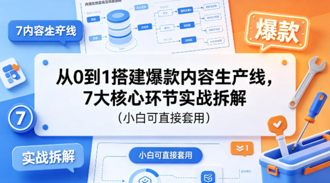 从0到1搭建爆款内容生产线，7大核心环节实战拆解(小白可直接套用)-小创项目网