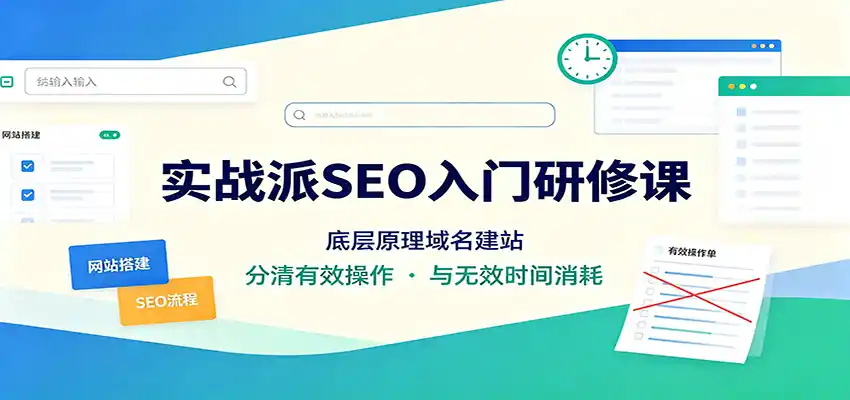 实战派SEO入门研修课：底层原理域名建站，分清有效操作与无效时间消耗-小创项目网