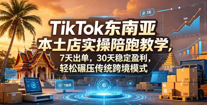 TikTok东南亚本土店实操陪跑教学，7天出单，30天稳定盈利，轻松碾压传统跨境模式(更新0819)-小创项目网
